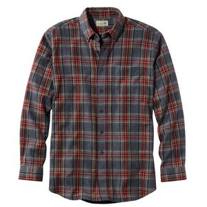 L.L. Bean Men's Scotch Plaid Flannel Shirt Traditional Fit
